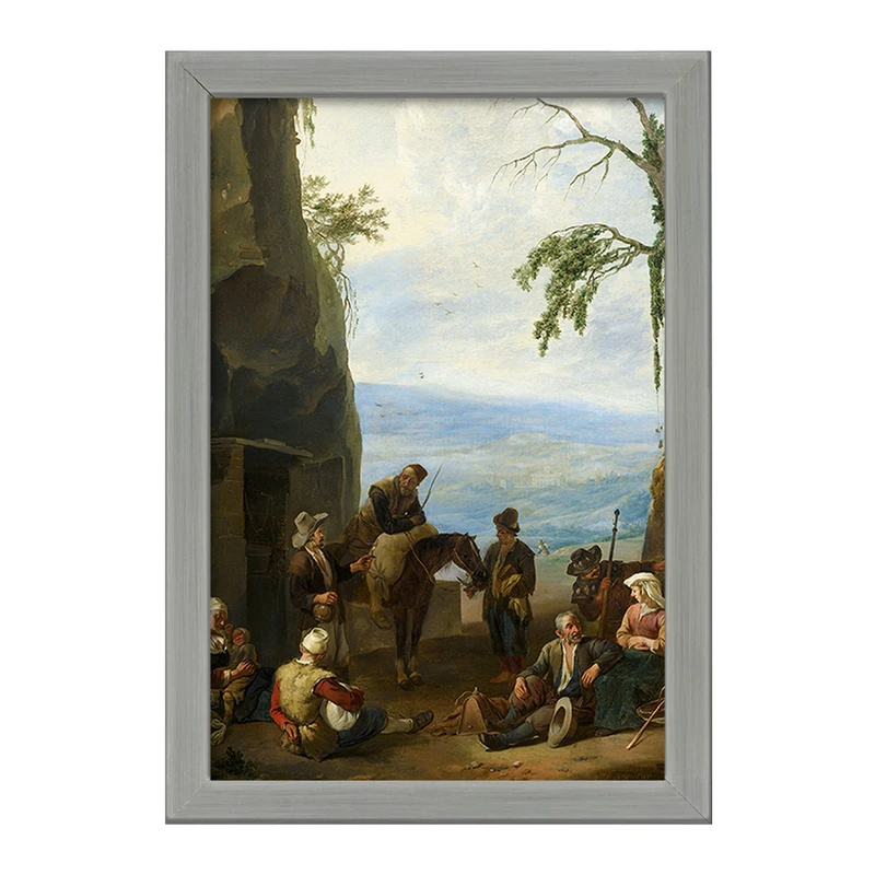 تابلو خندالو طرح نقاشی دهقانان در حال استراحت اثر یوهانس لینگلباخ کد F12402