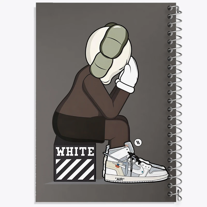 دفتر مشق 50 برگ خندالو طرح عروسک کاز (kaws) کد F3989