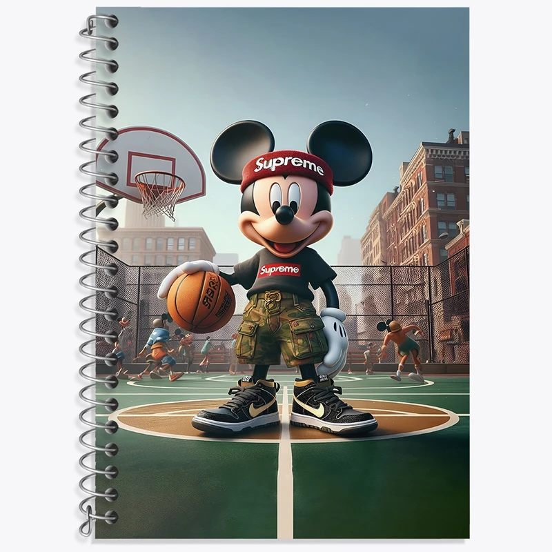 دفتر زبان 50 برگ خندالو مدل سه خط طرح میکی موس کد F4403