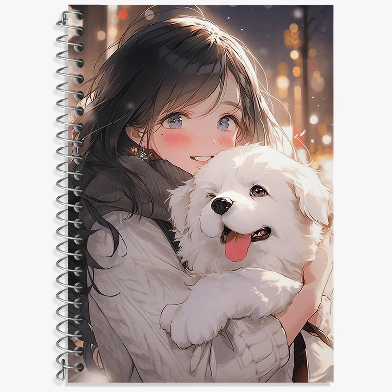 دفتر لغت 50 برگ خندالو طرح دختر و سگ کد F2971