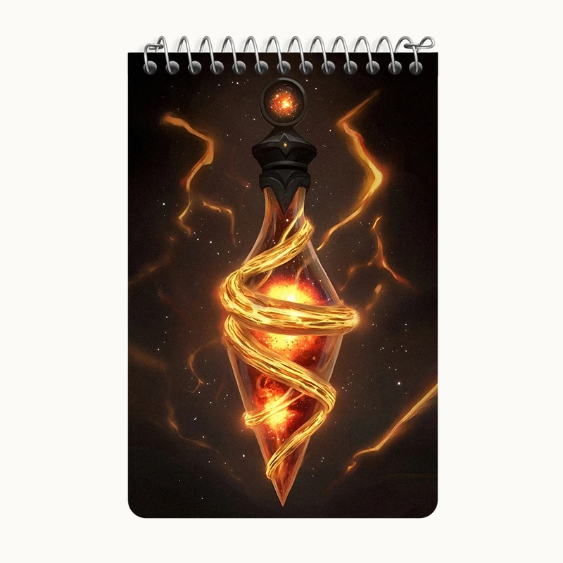 دفتر یادداشت 50 برگ خندالو طرح معجون آتشین در بطری شیشه ای کد F10772