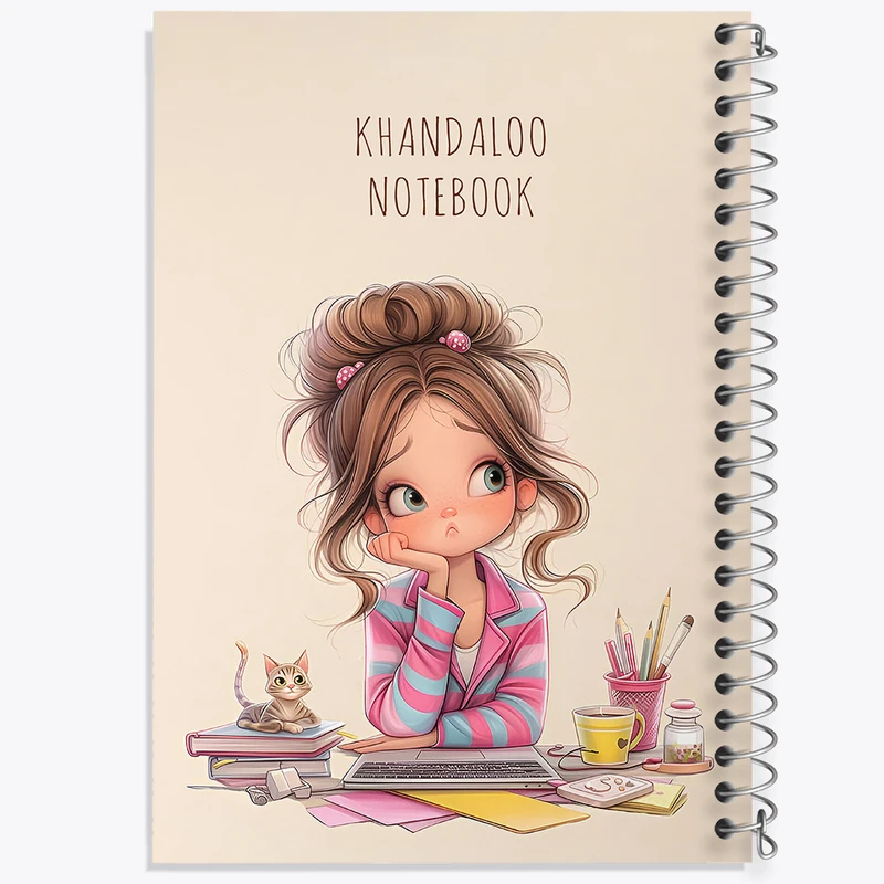 دفتر مشق 100 برگ خندالو طرح دخترانه کیوت کد N9429