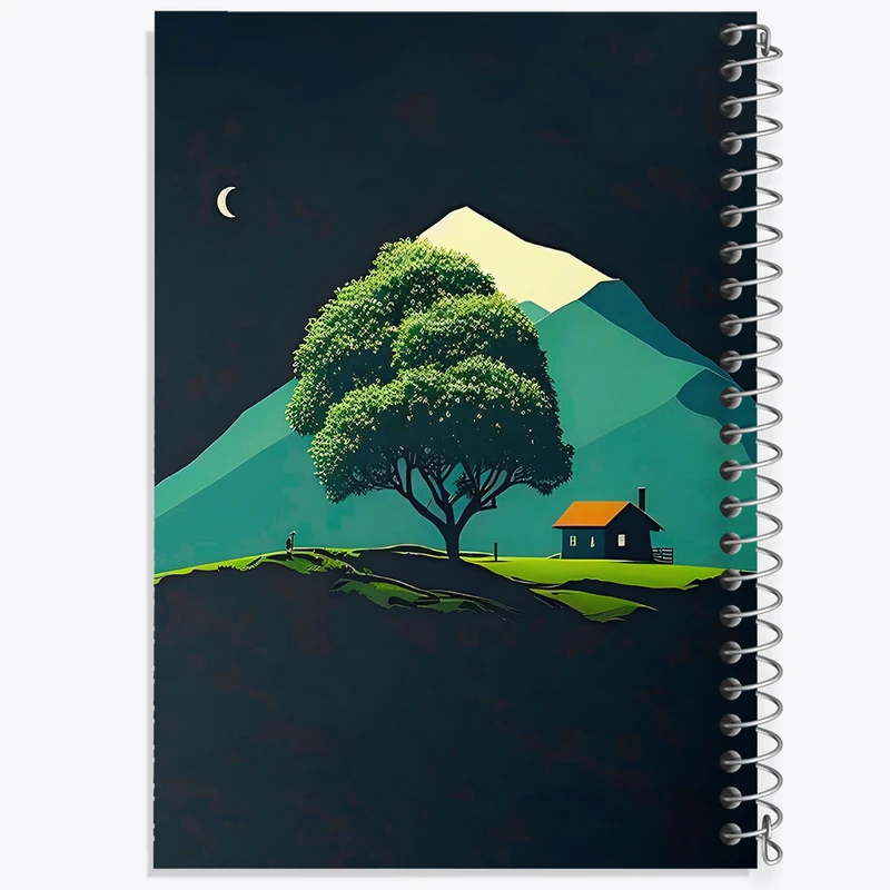 دفتر مشق 50 برگ خندالو طرح منظره شب کد F8827