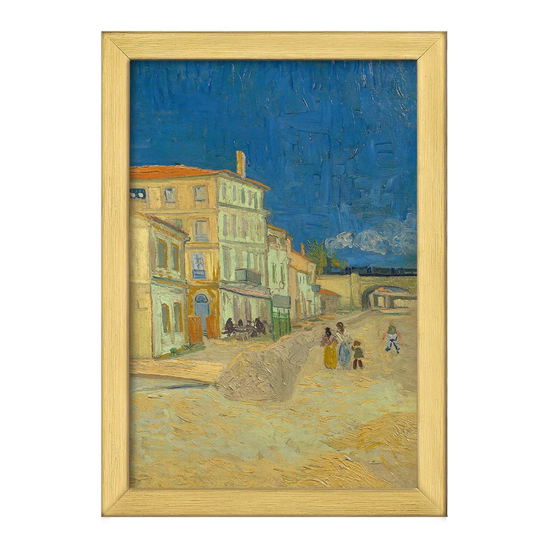 تابلو خندالو طرح نقاشی خانه زرد رنگ اثر ونسان ونگوگ کد 25478