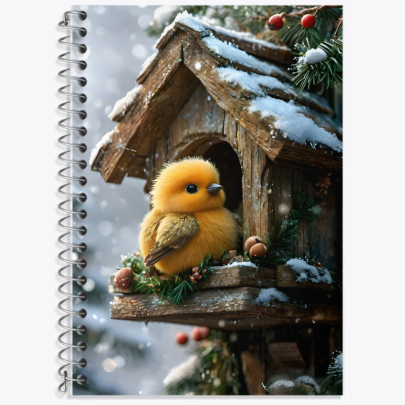 دفتر زبان 50 برگ خندالو مدل دو خط طرح جوجه کیوت کد F8525