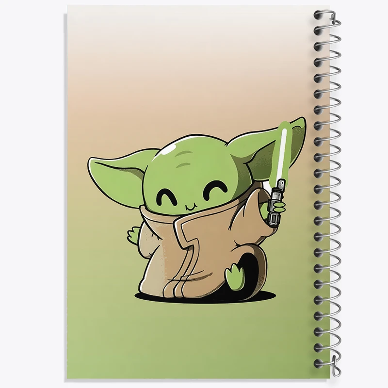 دفتر مشق 100 برگ خندالو طرح بیبی یودا کد F3369