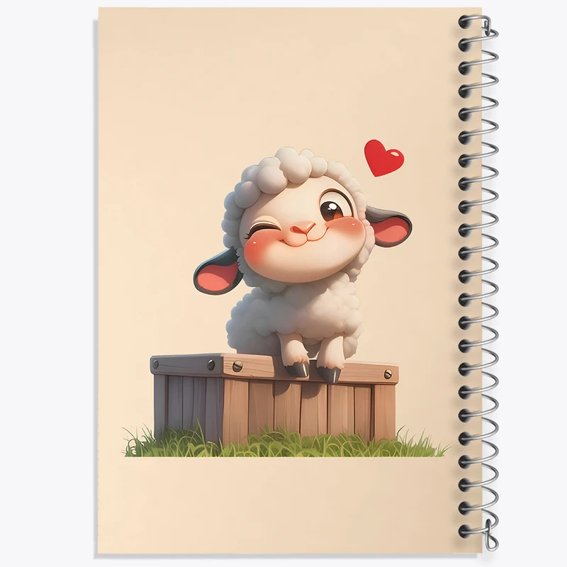 دفتر مشق 100 برگ خندالو طرح گوسفند بامزه کد N6498