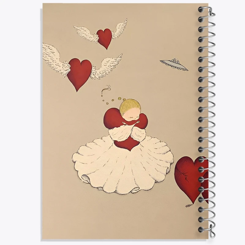 دفتر ژورنال نویسی 50 برگ خندالو مدل نقطه ای طرح عاشقانه (Lovely) کد N8485