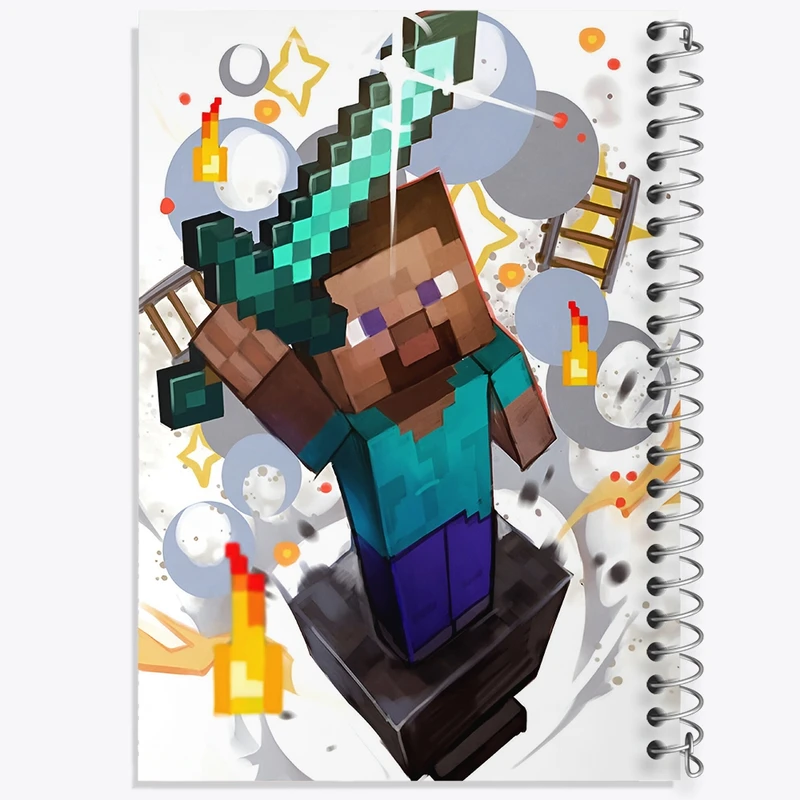 دفتر طراحی 50 برگ خندالو طرح ماینکرافت (Minecraft) کد F13630