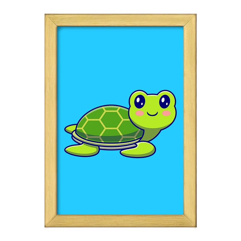 تابلو خندالو طرح حیوانات بامزه لاکپشت کد 25401