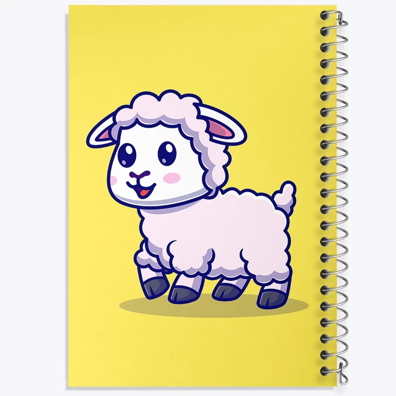 دفتر طراحی 50 برگ خندالو طرح حیوانات بامزه گوسفند کد 29654