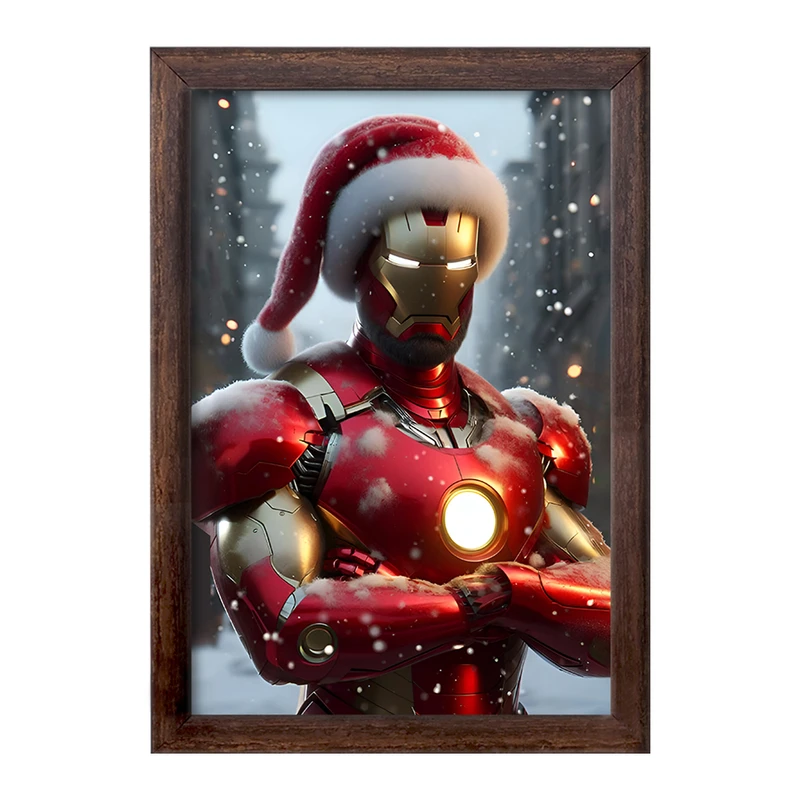 تابلو خندالو طرح مرد آهنی بابانوئل مارول (Marvel) کد F8099