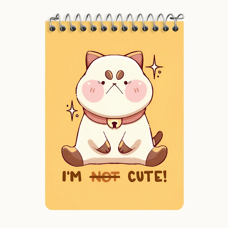 دفتر یادداشت 50 برگ خندالو طرح I'm not cute! گربه کد N8133