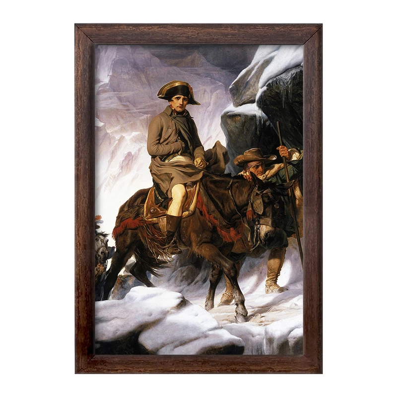 تابلو خندالو طرح نقاشی عبور ناپلئون از آلپ اثر پل دلاروش کد F12127