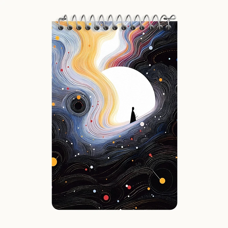 دفتر یادداشت 50 برگ خندالو طرح زن در کهکشان کد F4570