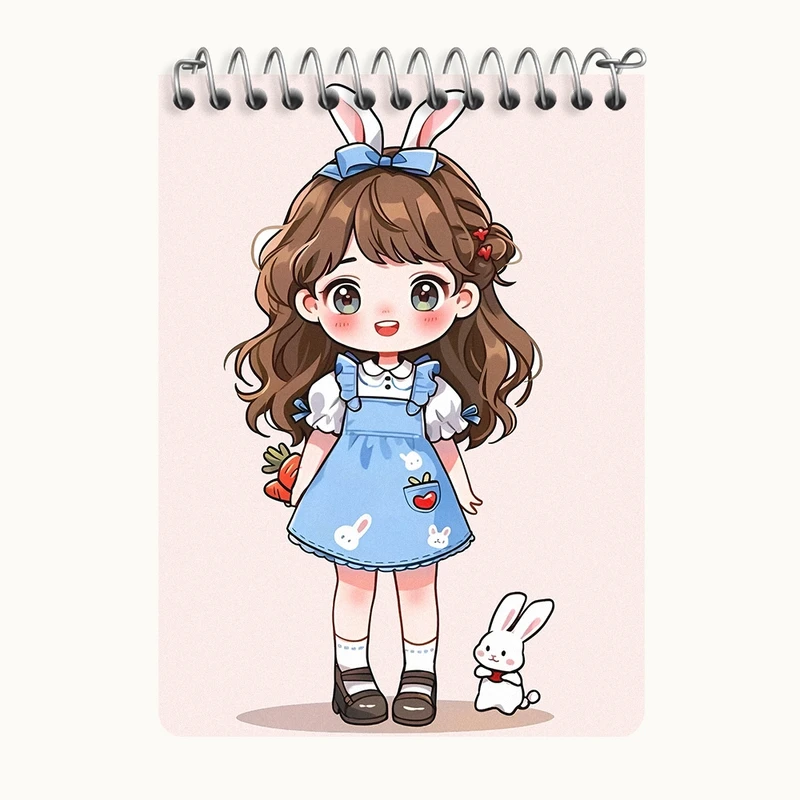 دفتر یادداشت 50 برگ خندالو طرح دخترانه کیوت کد N3846