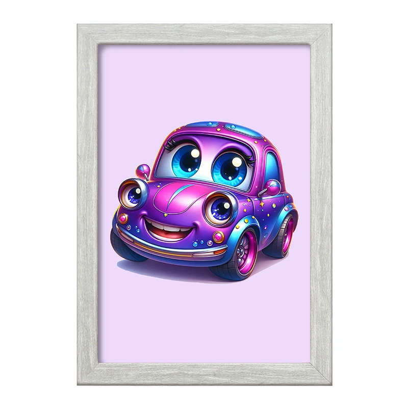 تابلو خندالو طرح ماشین فولکس کیوت کد F7983