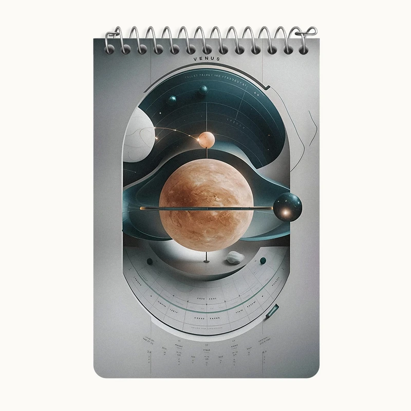 دفتر یادداشت 50 برگ خندالو طرح منظومه شمسی کد F10651