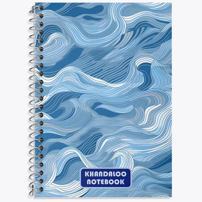 دفتر زبان 50 برگ خندالو مدل سه خط طرح موج دریا کد N6116