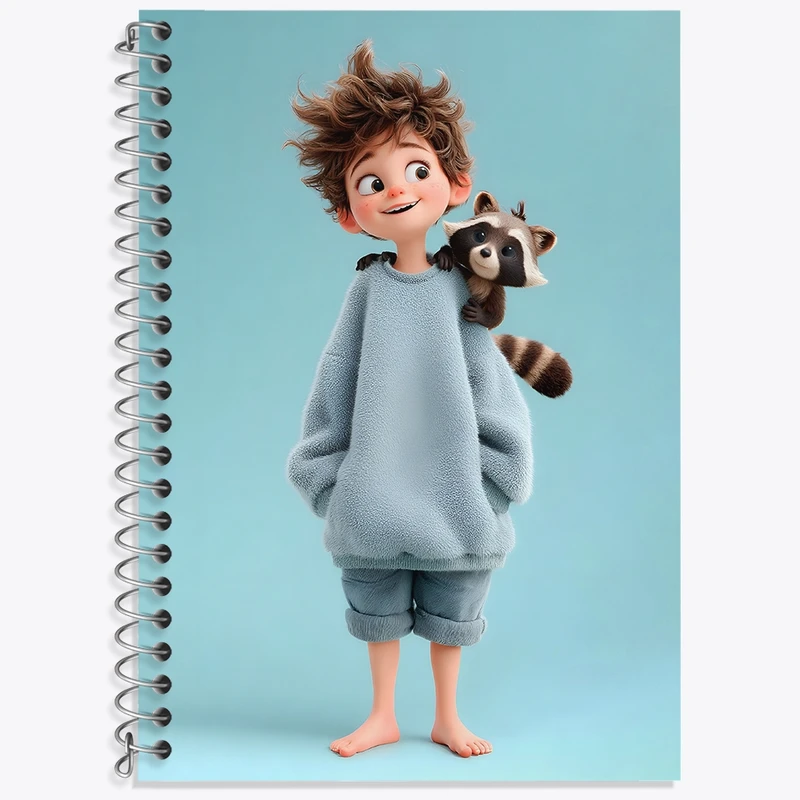 دفتر زبان 50 برگ خندالو مدل سه خط طرح دخترانه بامزه کد N8365