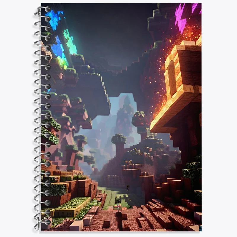 دفتر زبان 50 برگ خندالو مدل سه خط طرح ماینکرافت (Minecraft) کد F3525