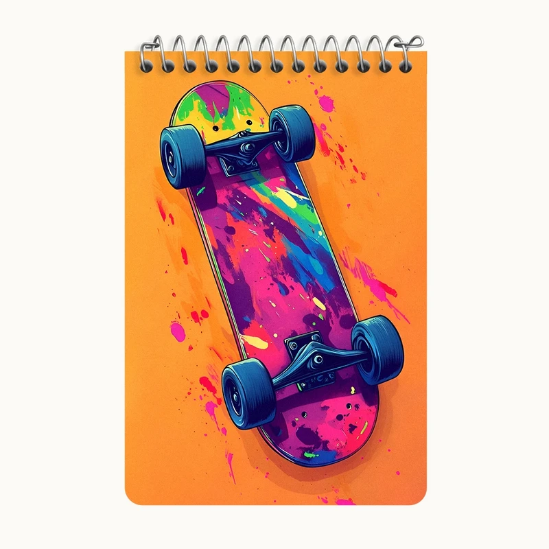 دفتر یادداشت 50 برگ خندالو طرح اسکیت برد کد F9832