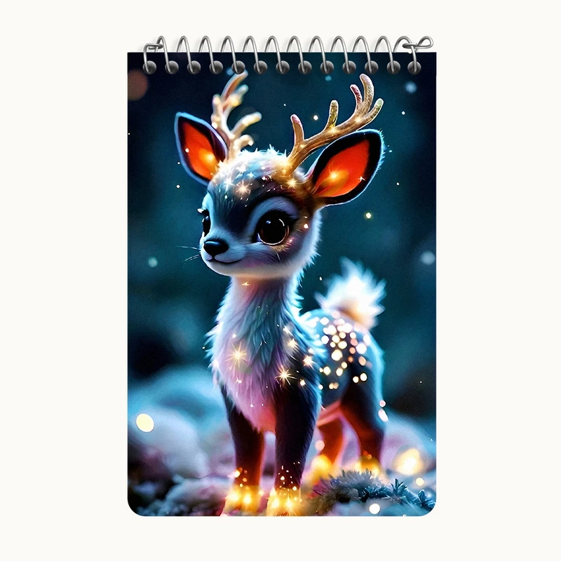 دفتر یادداشت 50 برگ خندالو طرح گوزن کیوت کد F9915