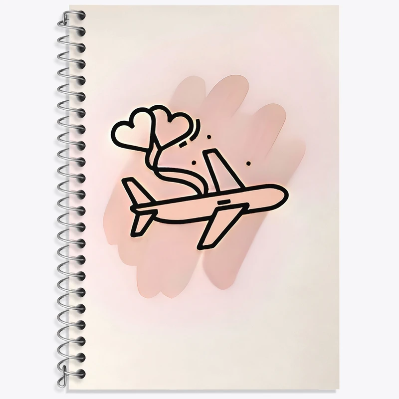 دفتر زبان 50 برگ خندالو مدل سه خط طرح هواپیما و سفر کد N6728