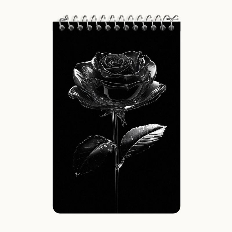 دفتر یادداشت 50 برگ خندالو طرح گل رز کرومی کد F5270