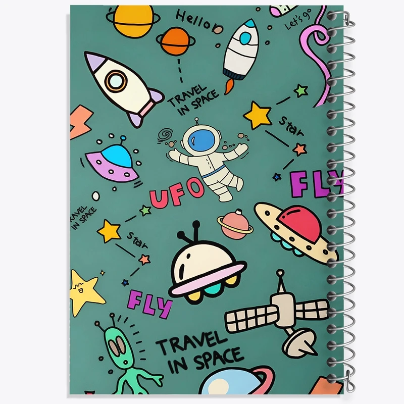 دفتر شطرنجی 50 برگ خندالو طرح پترن فضایی کد N8542