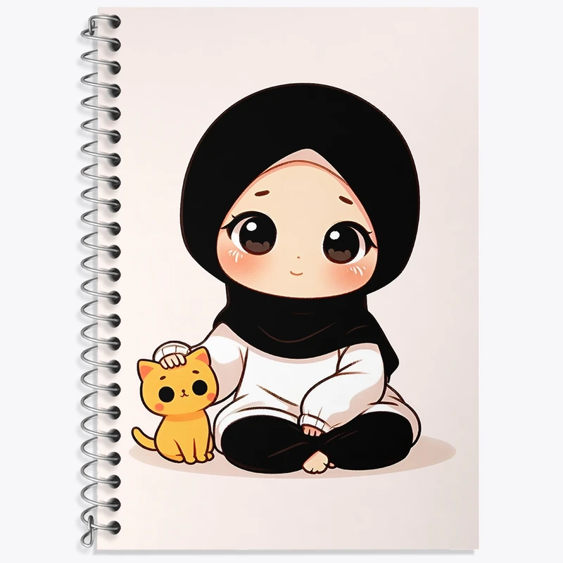 دفتر لغت 50 برگ خندالو طرح دخترانه با حجاب کد F3775