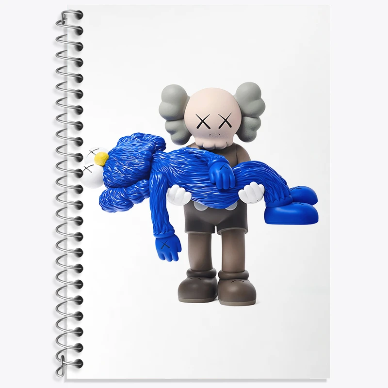 دفتر زبان دوخط 50 برگ خندالو طرح عروسک کاز (kaws) کد F3993