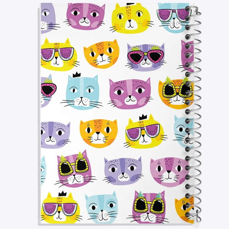 دفتر طراحی 50 برگ خندالو طرح گربه (Cat) کد N832