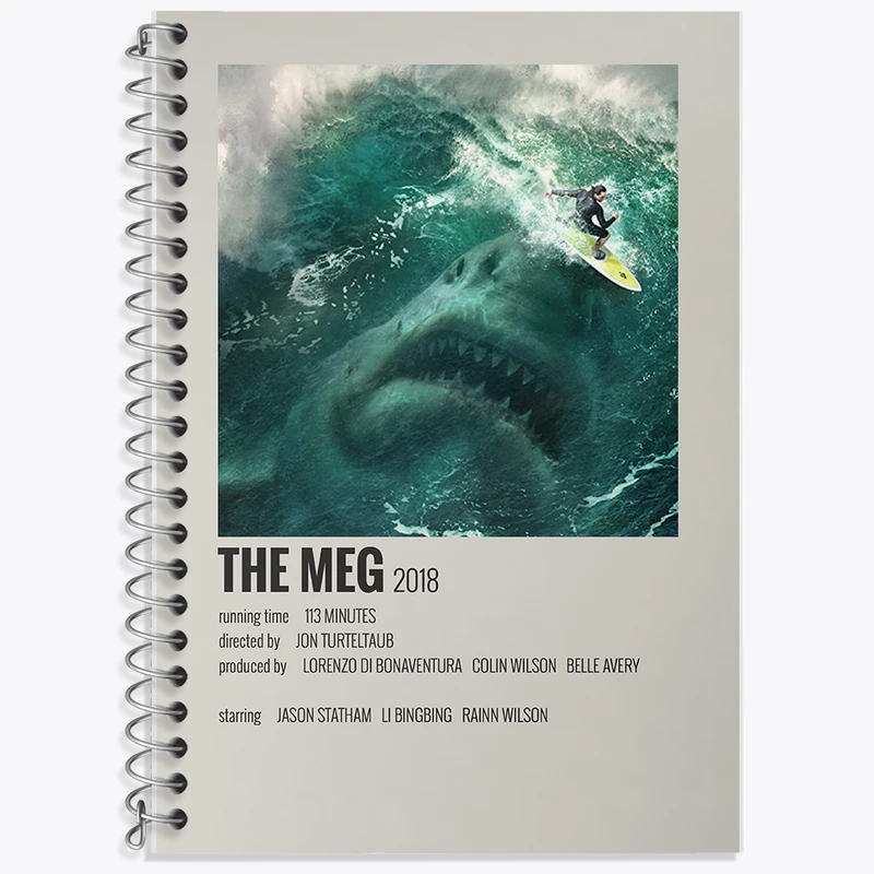 دفتر زبان 50 برگ خندالو مدل دو خط طرح مگ (The Meg) کد F13089