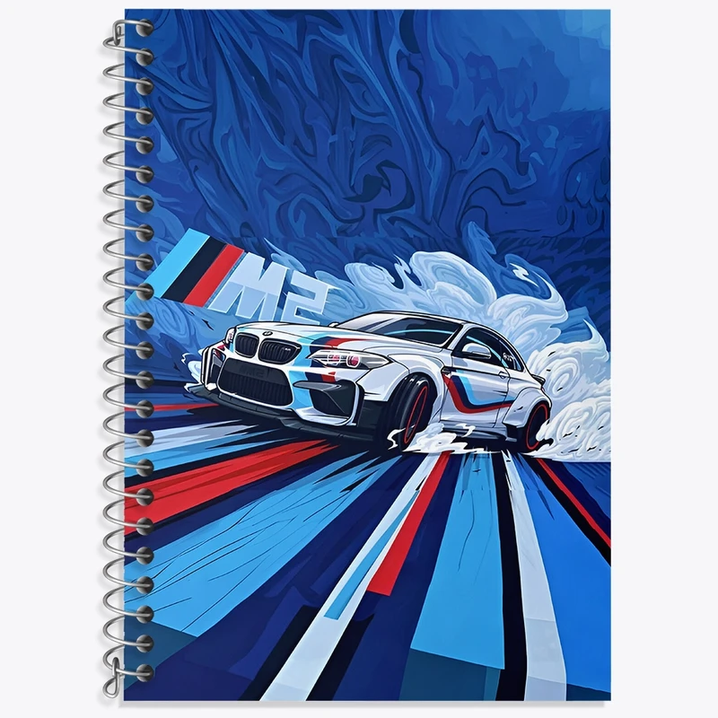 دفتر زبان 50 برگ خندالو مدل سه خط طرح ماشین مسابقه ای کد F4956