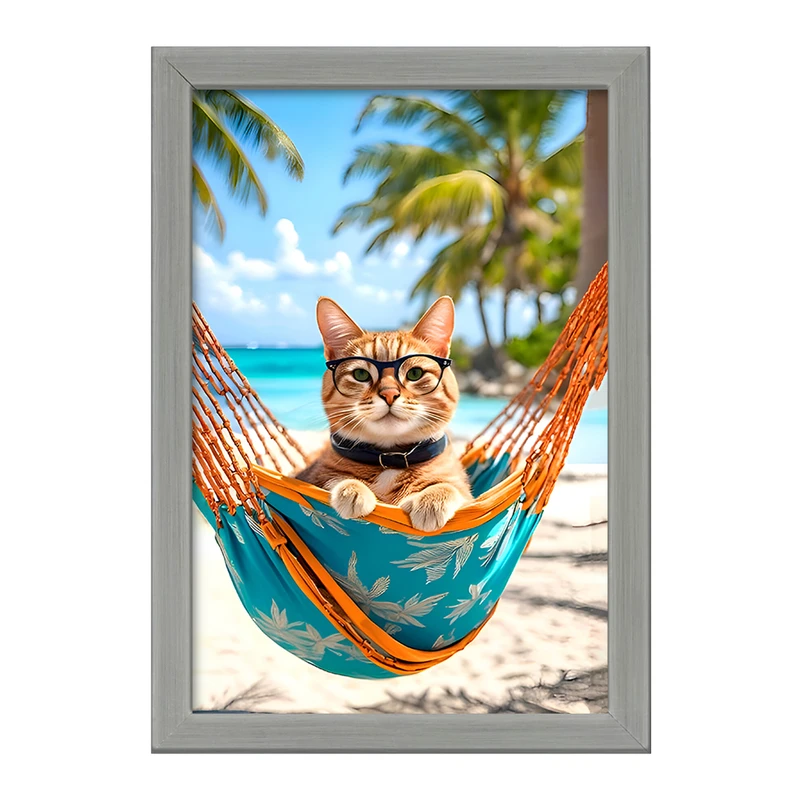 تابلو خندالو طرح گربه بامزه کد F7076