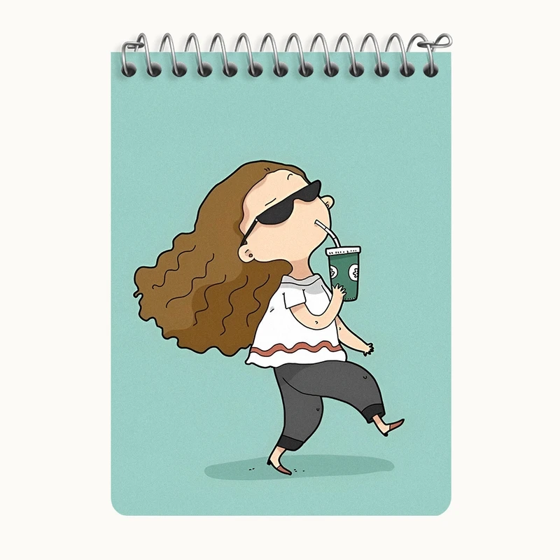 دفتر یادداشت 50 برگ خندالو طرح دخترانه کیوت کد N7365