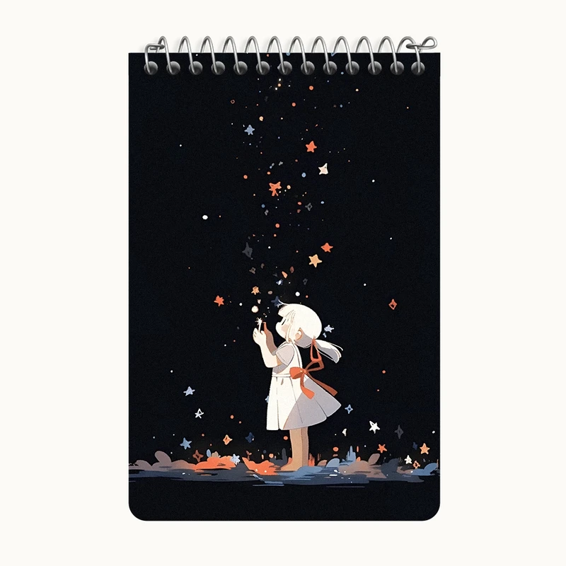 دفتر یادداشت 50 برگ خندالو طرح دختر و ستاره کد F7281