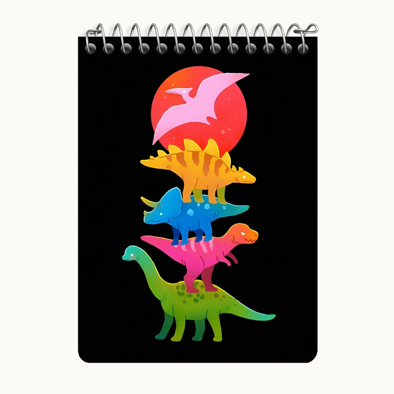 دفتر یادداشت 50 برگ خندالو طرح دایناسور بامزه (Dino) کد N8304