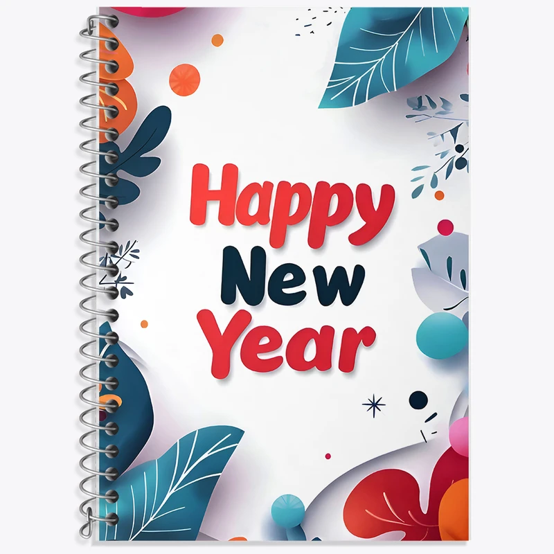 دفتر زبان دوخط 50 برگ خندالو طرح Happy New Year کد F8938