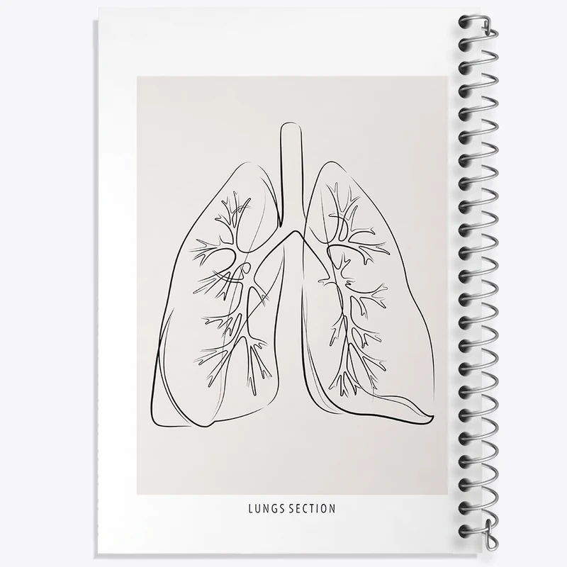 دفتر لیست خرید 50 برگ خندالو طرح آناتومی ریه ها (Lungs Anatomy) کد F13899
