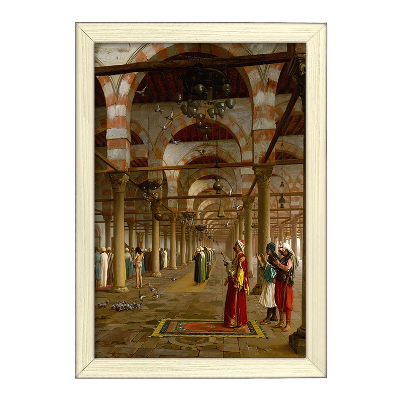 تابلو خندالو طرح نقاشی نماز در مسجد اثر ژان لئون ژروم کد F12306