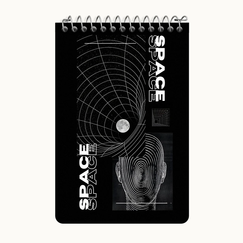 دفتر یادداشت 50 برگ خندالو طرح Space کد F10658