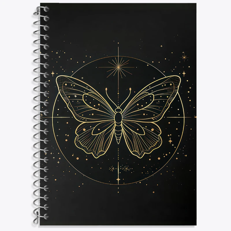 دفتر زبان دوخط 50 برگ خندالو طرح پروانه مینیمال کد F3083