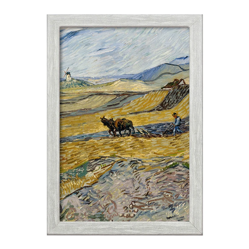 تابلو خندالو طرح شخم زدن مزرعه ونسان ونگوگ (Van Gogh) کد 36789