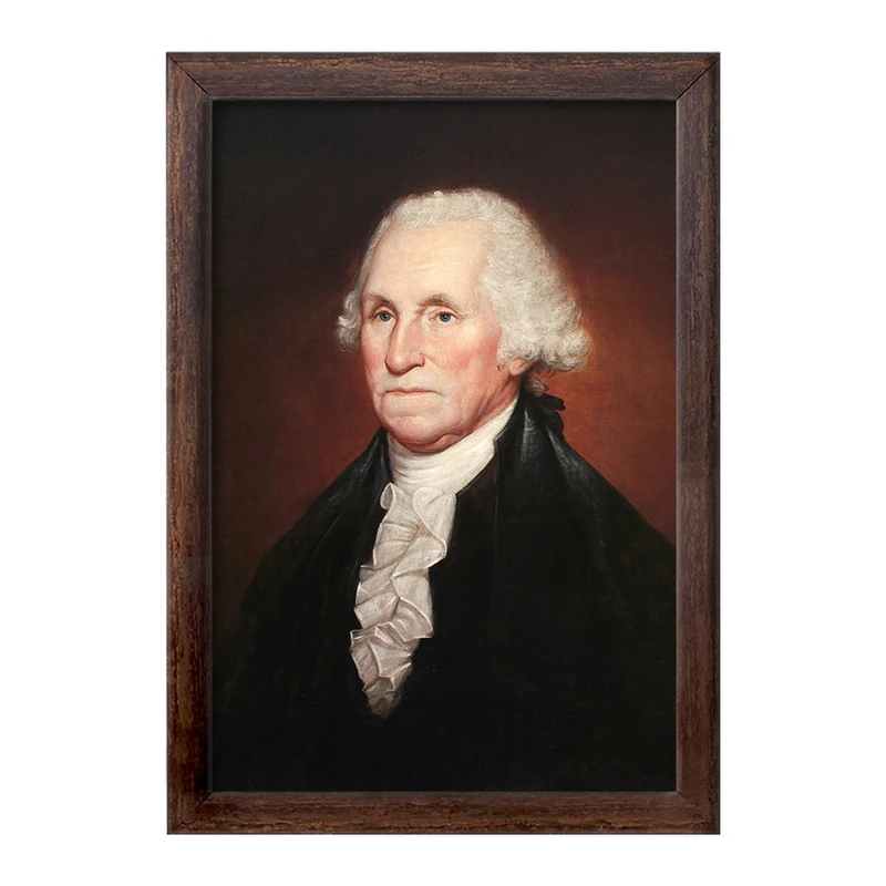 تابلو خندالو طرح نقاشی جورج واشنگتن اثر رامبراند پیل کد F12274