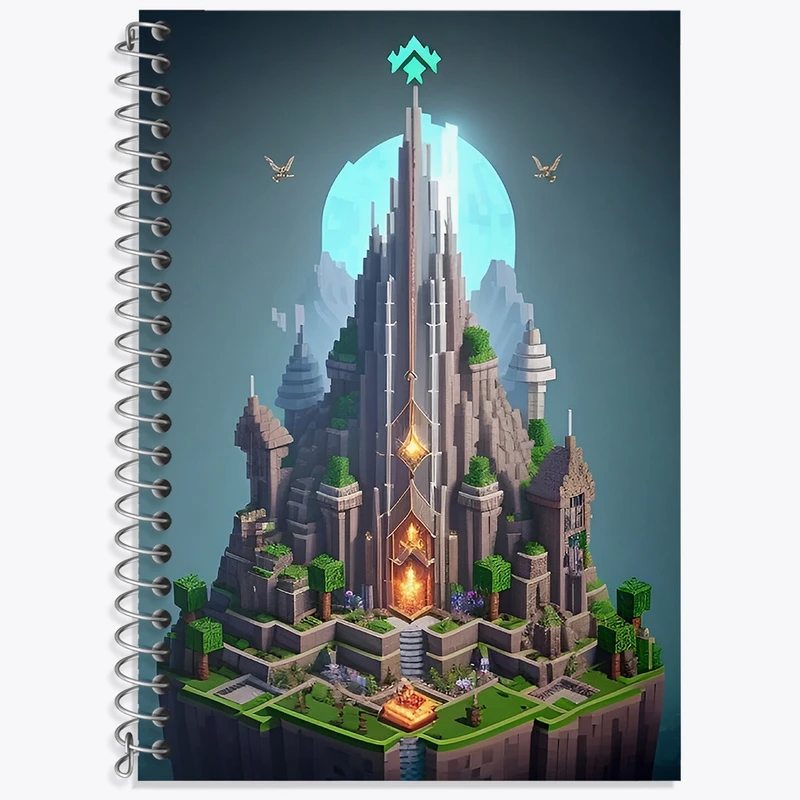 دفتر زبان 50 برگ خندالو مدل سه خط طرح ماینکرافت (Minecraft) کد F3522