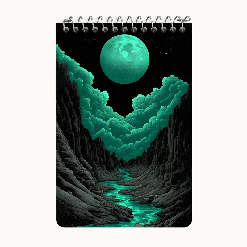 دفتر یادداشت 50 برگ خندالو طرح ماه (Moon) کد F11613