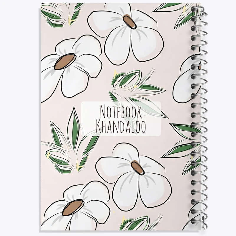 دفتر ژورنال نویسی 50 برگ خندالو مدل نقطه ای طرح گل گلی کد N7227