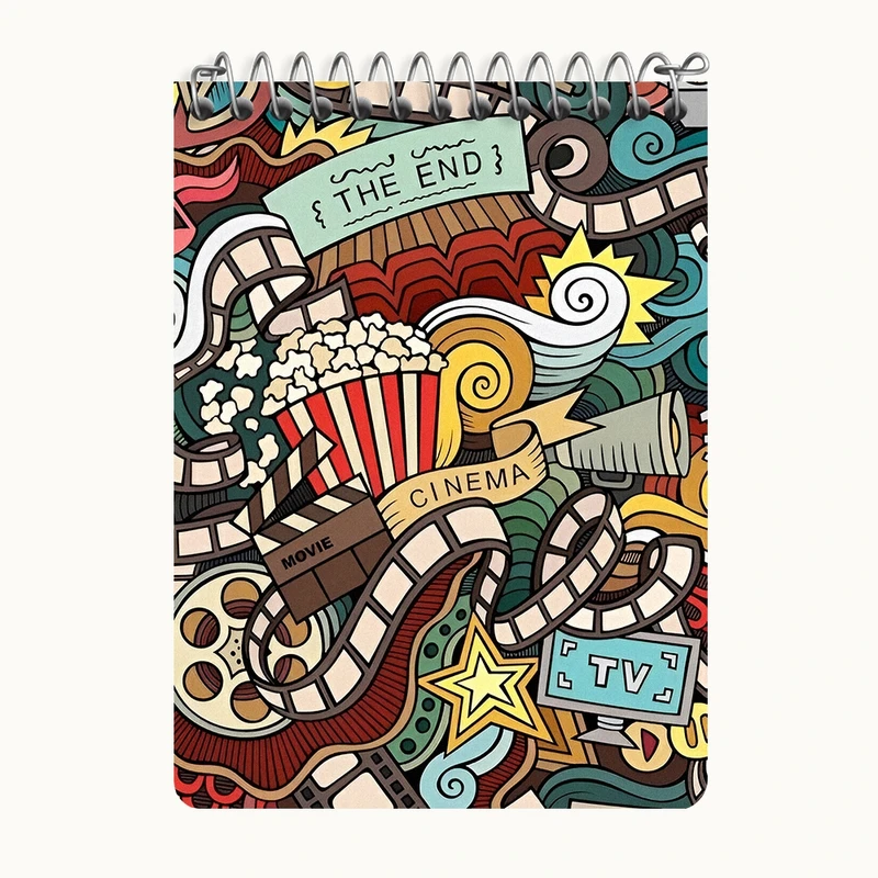 دفتر یادداشت 50 برگ خندالو طرح پترن سینمایی کد N8545